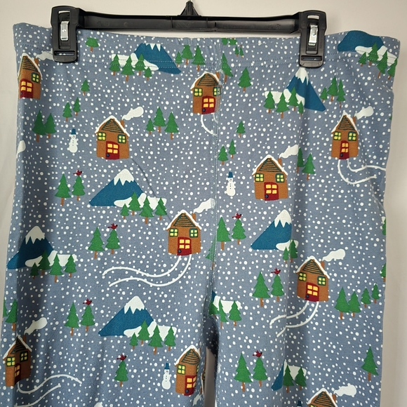 Women's Hanna Andersson Cozy Winter Cabin Print Pajama Set XXL Holiday PJs 2X - Picture 7 of 8